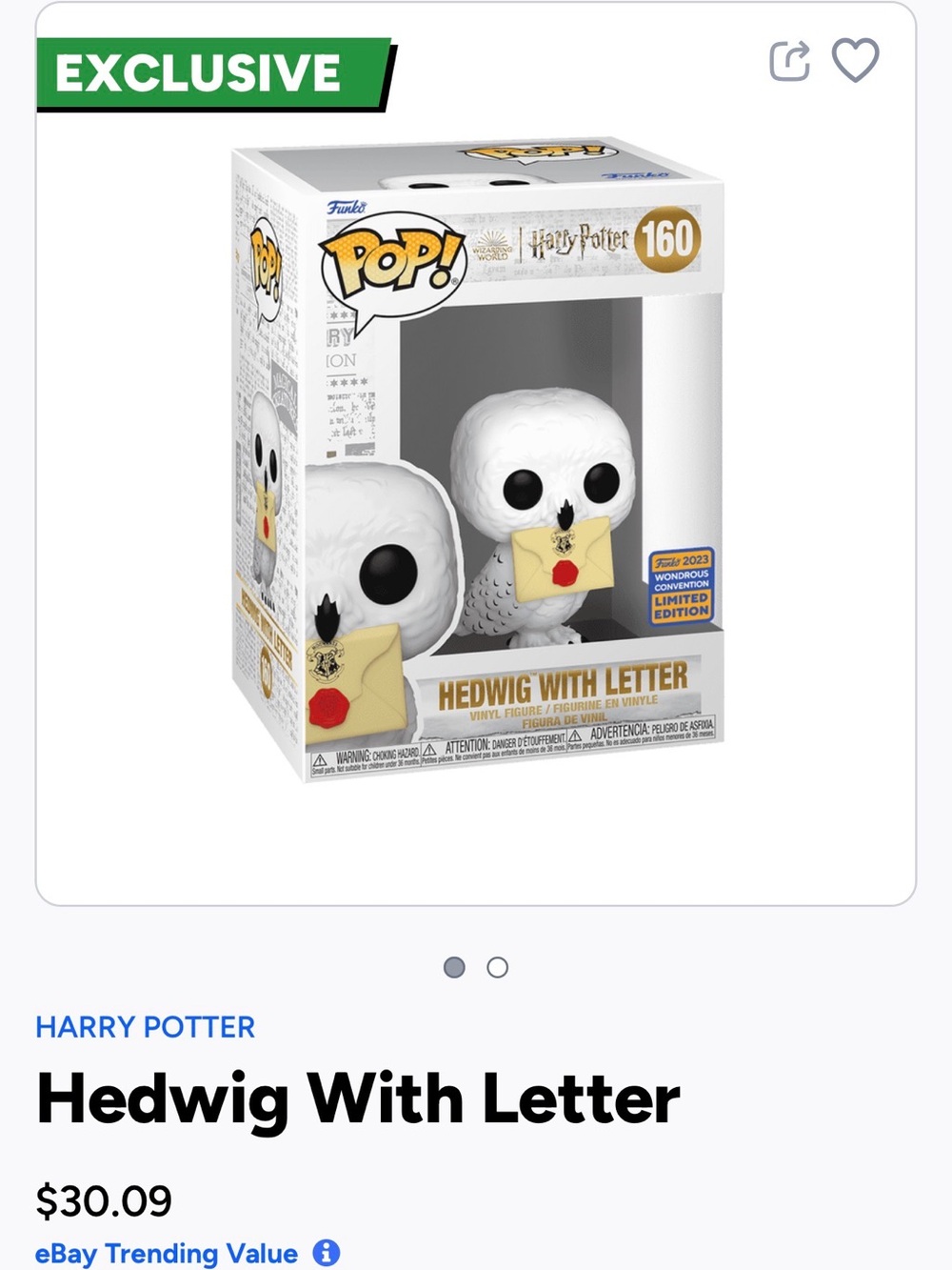 Hedwig With Letter - Harry Potter- 160